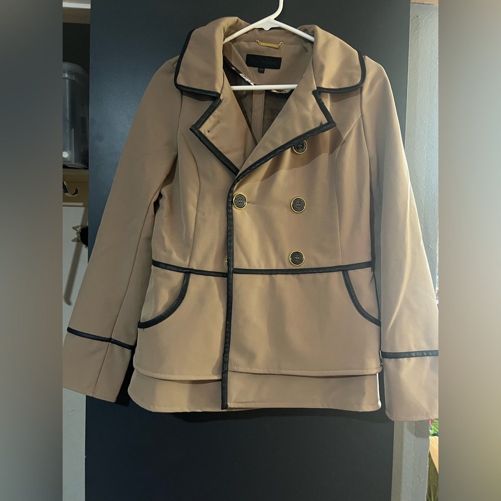 83. Steven madden tan mid-trench coat